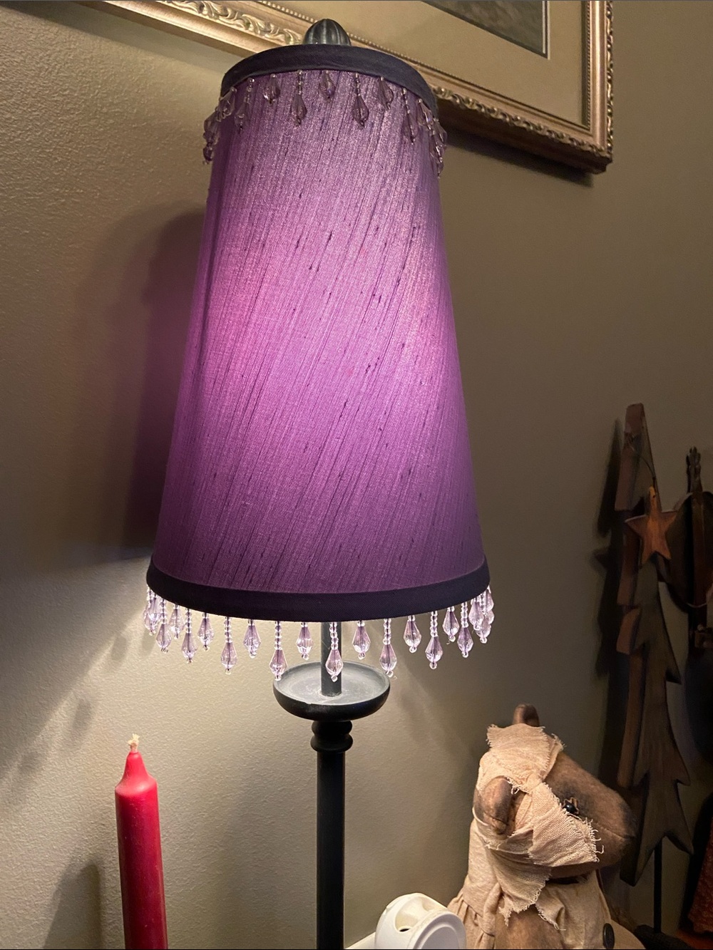 Beautiful vintage style lamp wrought iron base - Picture 6 of 6